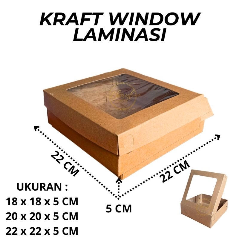 

(10 PCS) DOS / DUS KRAFT WINDOW LAMINASI TINGGI 5 CM UK 16 CM, 18 CM, 20 CM, 22 CM/ Karton Box Kotak Hampers Kraft Window Laminasi