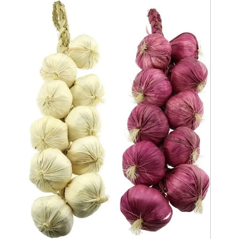 bawang merah bawang putih hiasan bawang gantung onion garlic hiasan dapur sayur hias vegetable artif