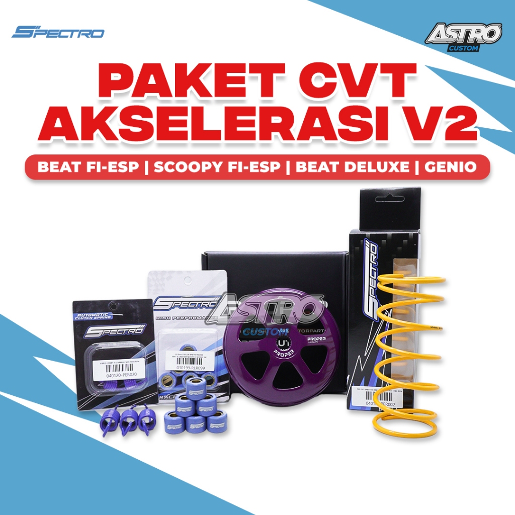 Upgrade CVT Astro V2 Beat Fi ESP Scoopy Fi ESP Genio Vario 110 Fi ESP Mangkok Ganda Roller Spectro