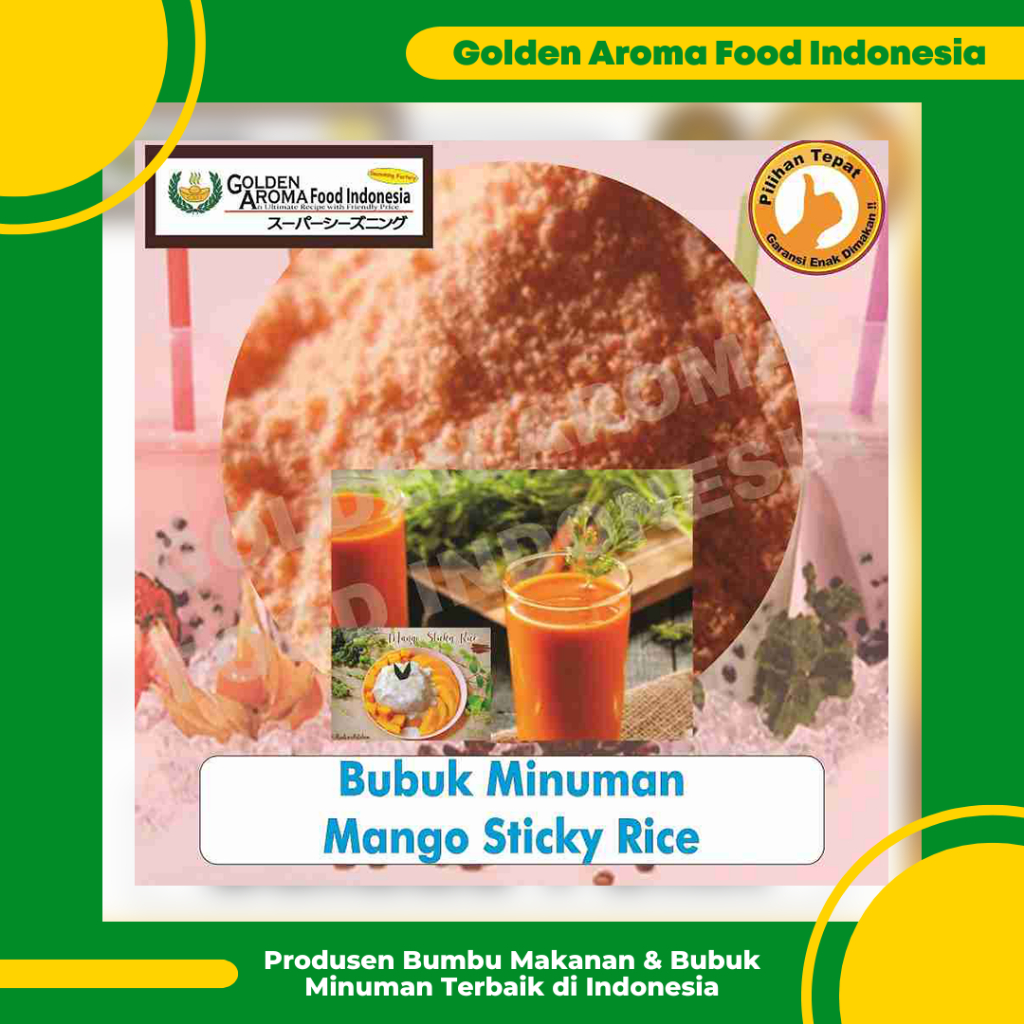 

Bubuk Minuman Mango Sticky Rice 1 Kg, Serbuk Minuman Rasa Thai Mangga Ketan 1Kg, Drinking Powder Premium Boba Kekinian Aneka Rasa Ori Grosir Cod Instan Murah Reguler Termurah Terlaris Terenak Halal Enak Aman Bubble Drink Surabaya Bandung Bukan Javaland