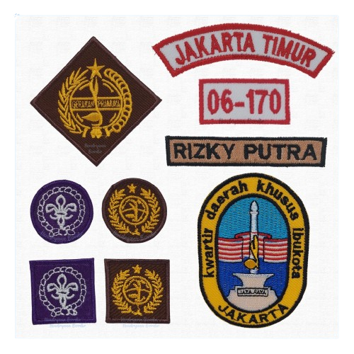 Satu Set custom bordir bet badge bed atribut lengkap pramuka