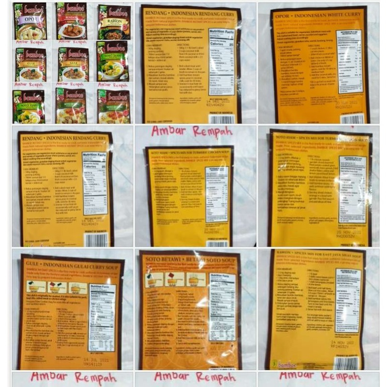 

Bumbu instan bamboe all variant.