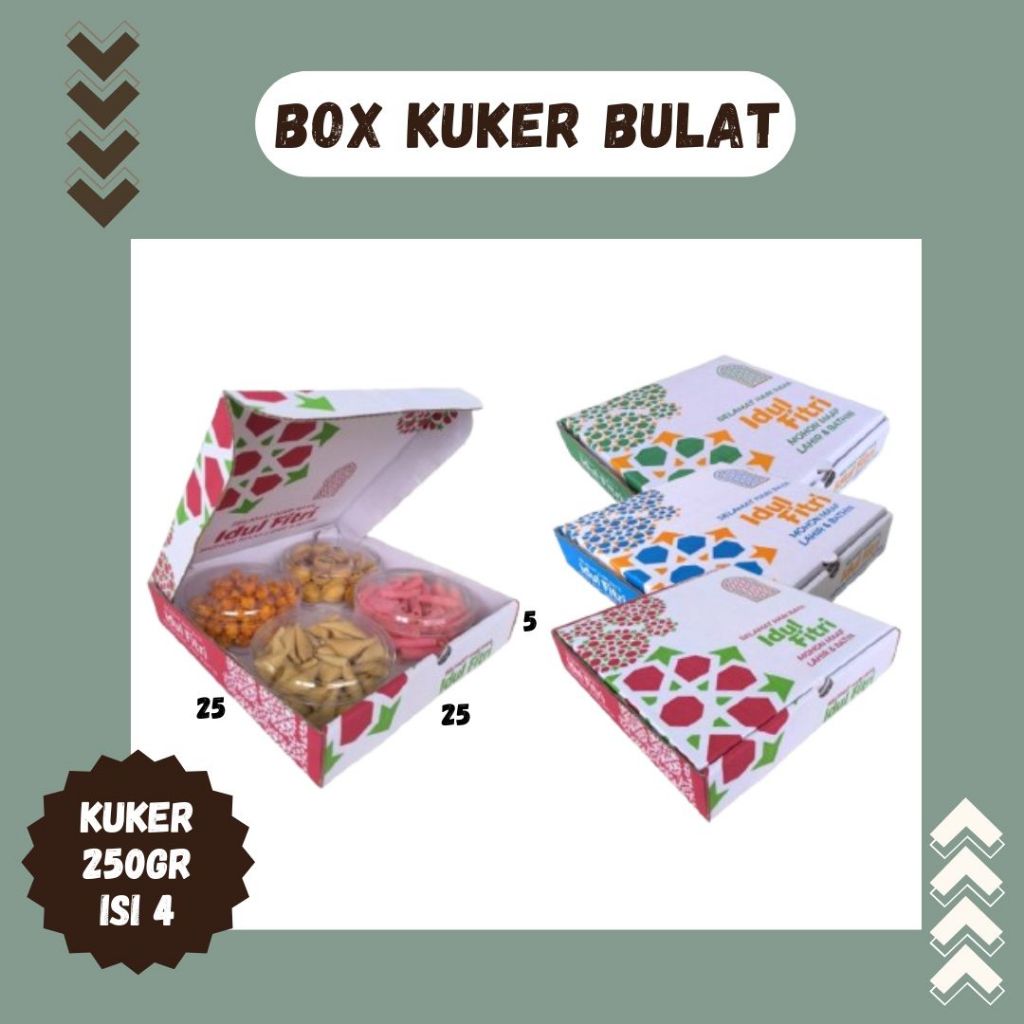 

Box 25x25x5 cm (KuKer Toples 250gr isi 4) Kardus Idul Fitri/Karton/Kue Kering/hampers/idul fitri/eid mubarak