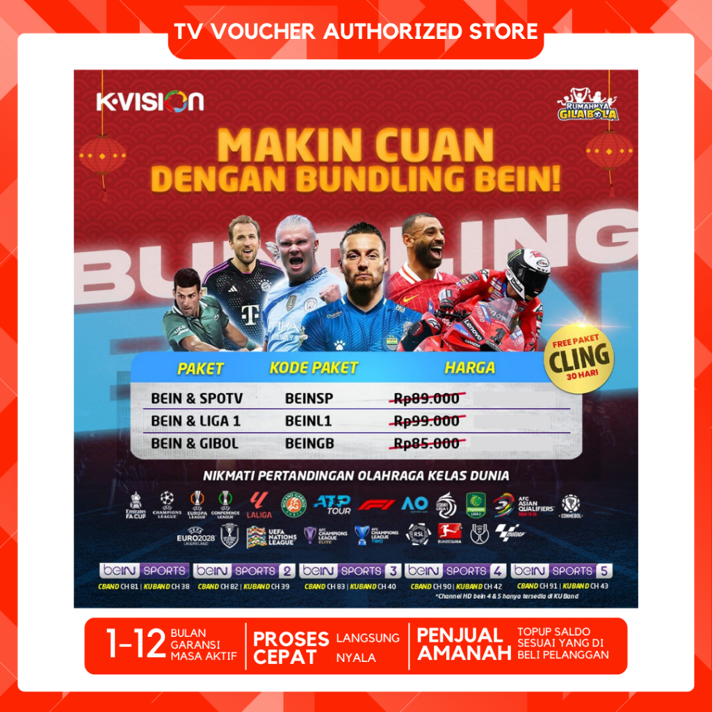 Promo K-vision Paket BUNDLING BEIN Kvision GIBOL SPOTV LIGA1