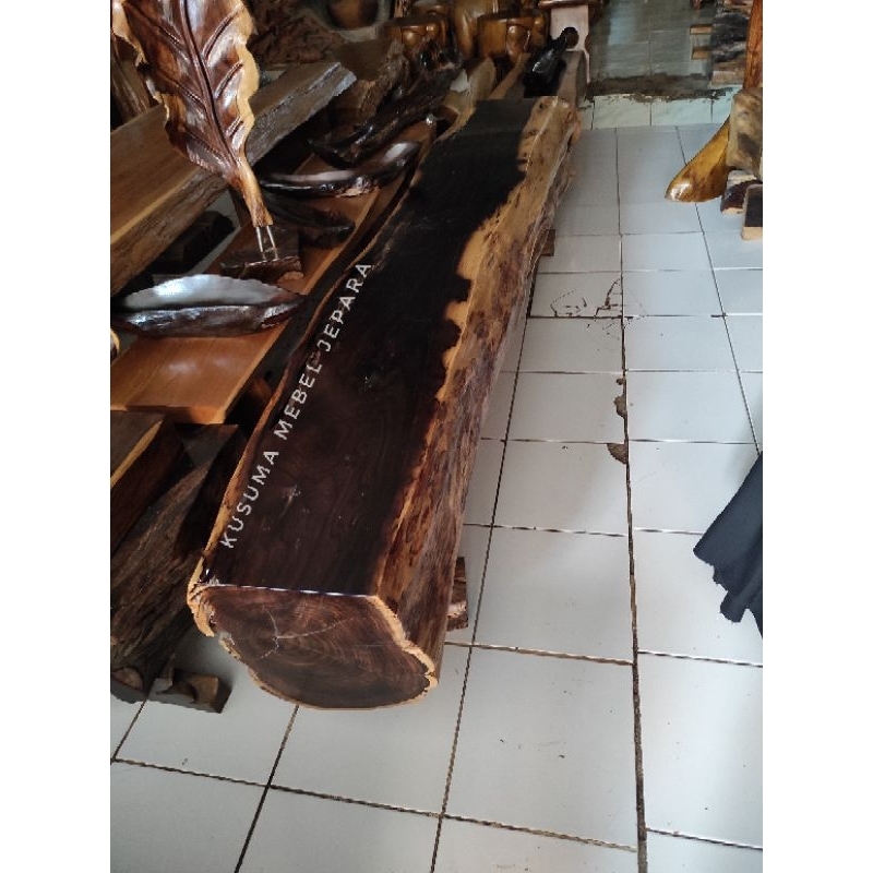 Kursi Bangku Log Kayu Sonokeling Solid (Panjang 230cm Lebar 40cm Tinggi 45cm)
