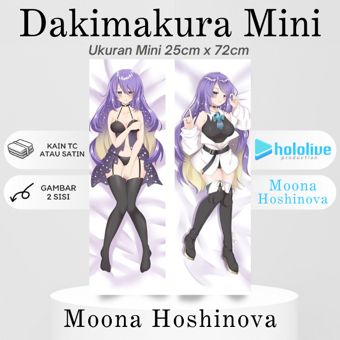 DAKIMAKURA MINI MOONA HOSHINOVA HOLOLIVE Bantal Anime Waifu Mini MOONA HOSHINOVA Hololive