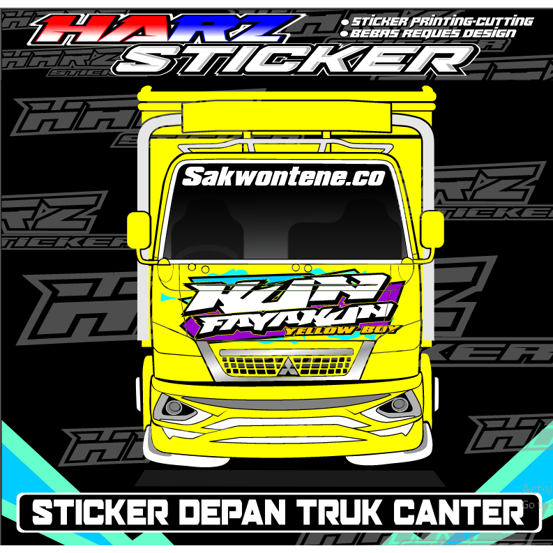 Stiker Kabin Depan Truk Canter-Stiker Kunfayakun-Stiker Variasi Truk-Stiker Bebas Request
