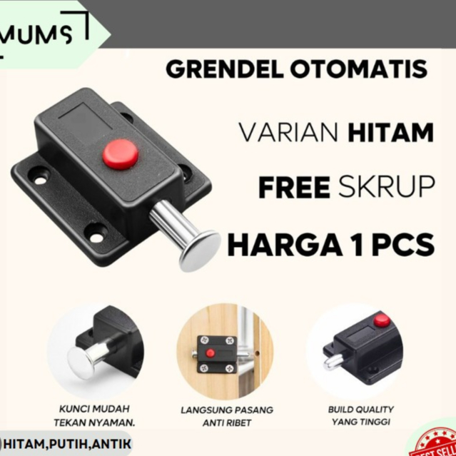 GRENDEL TEKAN OTOMATIS TERSEDIA 3 WARNA/GRENDEL TEKAN OTOMATIS SLOT SELOT PINTU OTOMATIS PENCET TEKA
