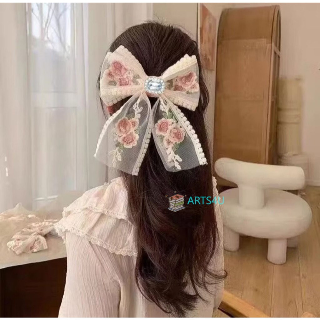 Jepit Klip Rambut Buaya Pita Flower Korean Style