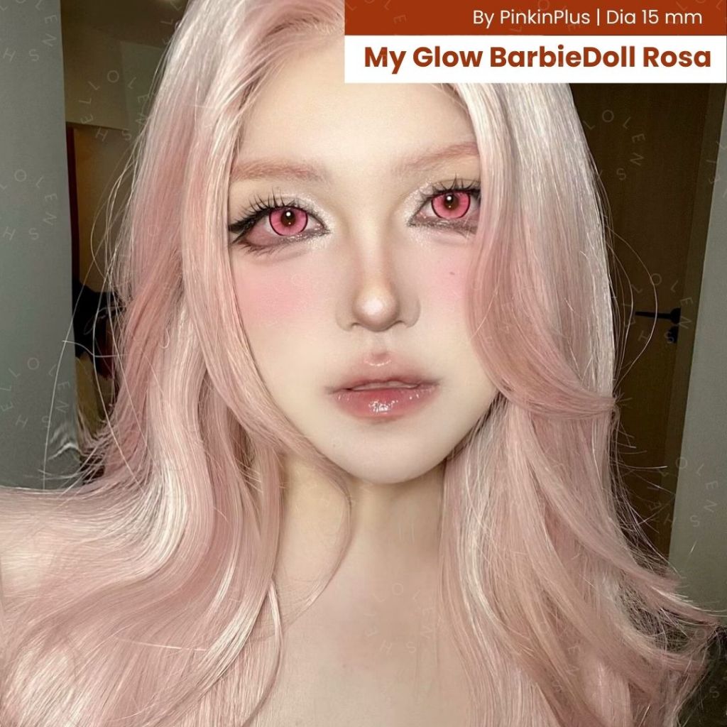 HELLOLENS My Glow Barbiedoll Rosa Pink Merah Muda Softlens Cosplay Normal -0.00 Minus -10.00 1 Pasan
