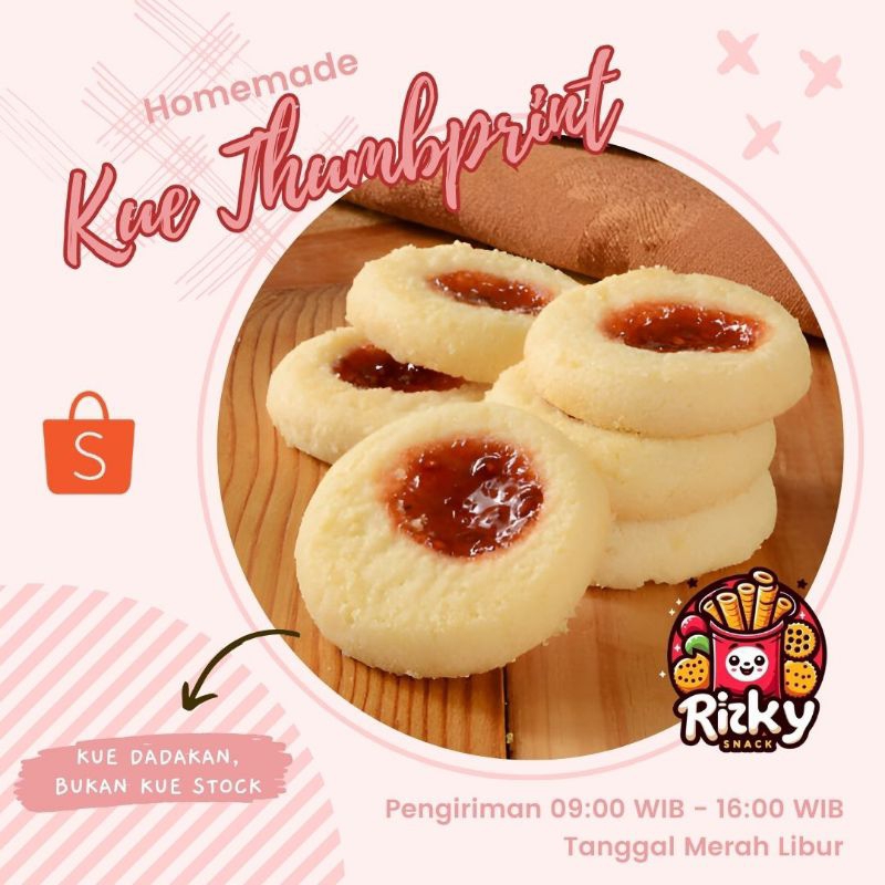 

kue lebaran / kue kering / kue thumprint / cemilan / camilan 250gr