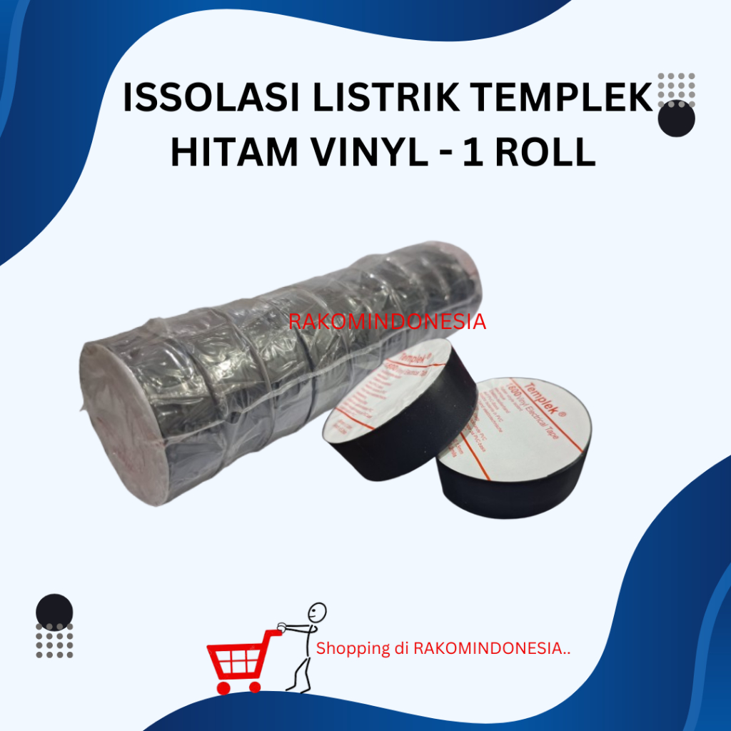 1 ROLL 10 PCS - ISSOLASI TEMPLEK 1800 VINYL ELCTRICAL TAPE Solasi Hitam Listrik tempel