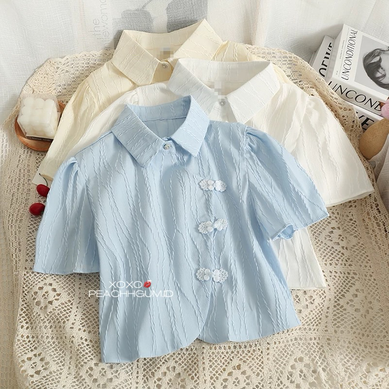 baju cny imlek kancing shanghai crop top kemeja crop top