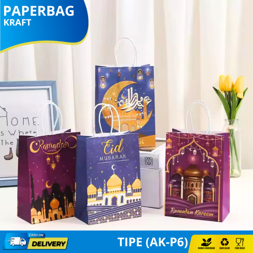

Paperbag Kraft Idul Fitri / Paper Bag Eid Mubarak / Tas Souvenir Idul Fitri 2024 / Hampers Lebaran / Tas Kraft Hampers / Eid Mubarak 2025