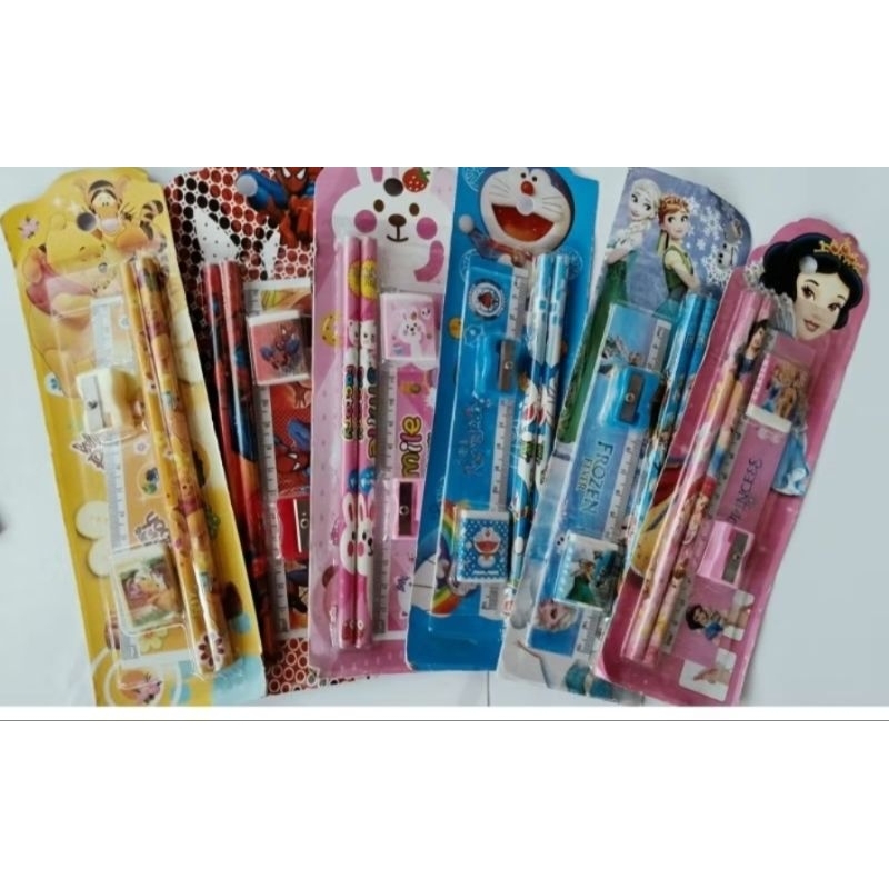 

READY pensil 5in1 pensil set alat tulis anak lucu dan unik
