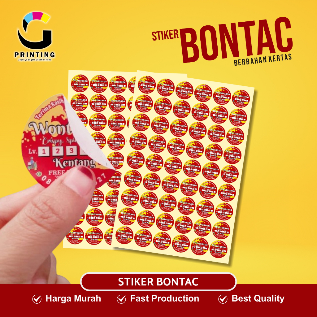 

CETAK STIKER CHOROMO / BONTAX LABEL MAKANAN / OLSHOP / BONTAC CUTTING