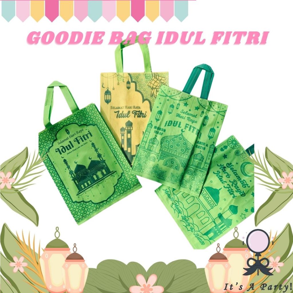 

1Pcs Tas Spunbond Lebaran Hari Raya Idul 30x40cm Tas Bingkisan Lebaran