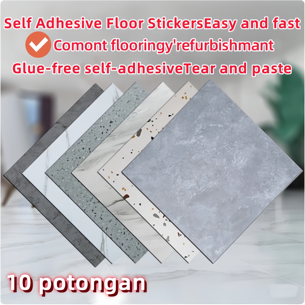 10 sepotong 30 * 30CM marmer lantai stiker pvc self-adhesive lantai stiker semen lantai renovasi imi