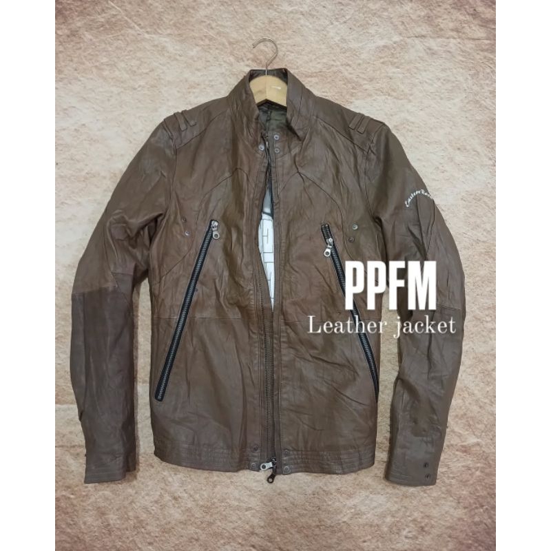 jaket kulit LEATHER PPFM 100% kulit asli pria second/bekas/preloved