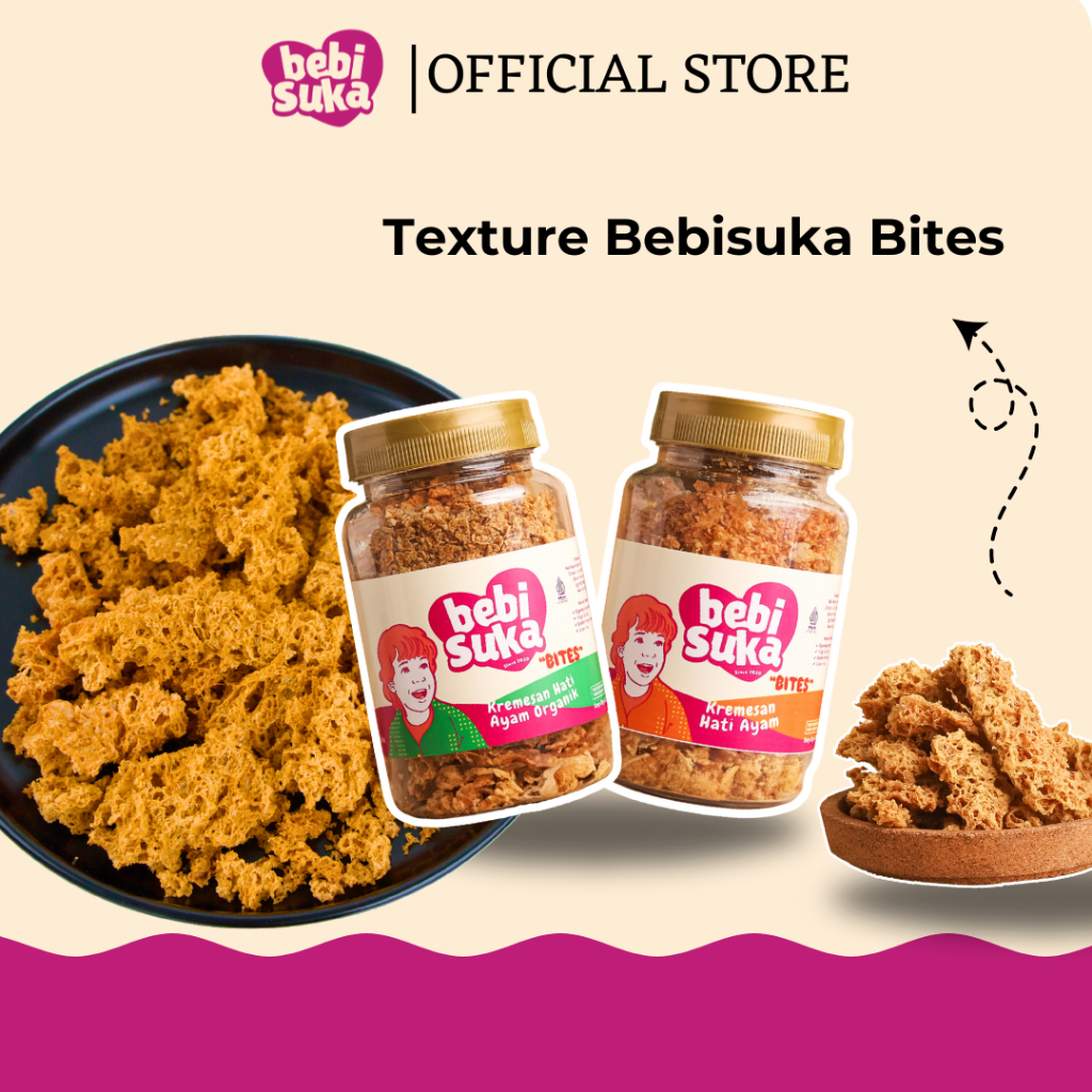 

pink Bebisuka Kremesan Hati Ayam Snack MPASI Organik dan Orinal 75 gram
