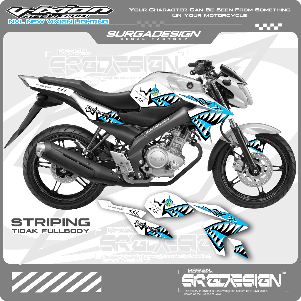 STRIPING VIXION PUTIH HIU, STIKER VIXION PUTIH, STRIPING VIXION NVL PUTIH, STIKER VIXION PUTIH NVL