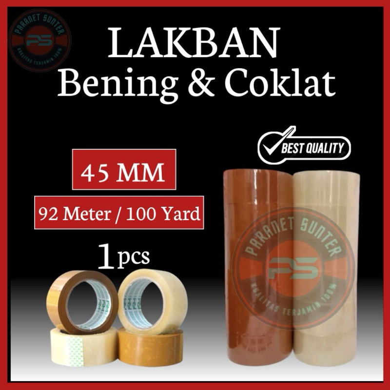 

Promo !! Lakban Bening dan Lakban Coklat 45mm x 100 Yard ( 1pcs )