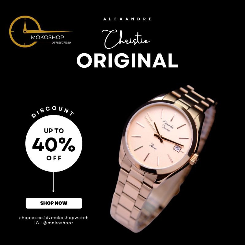Jam Tangan Wanita Alexandre Christie AC2839 AC 2839 Original