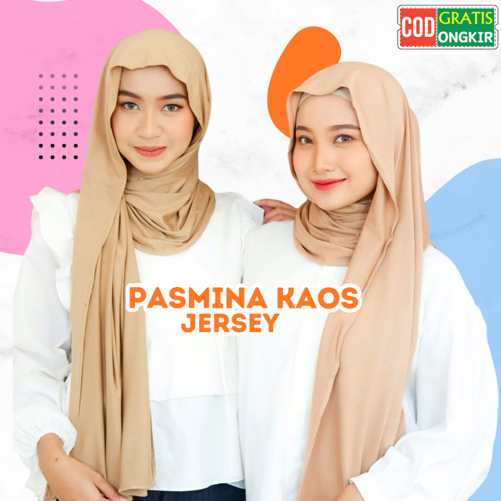 Pashmina Kaos Jersey Premium / Jilbab Hijab Pasmina Jersey Korean Kekinian Terlaris