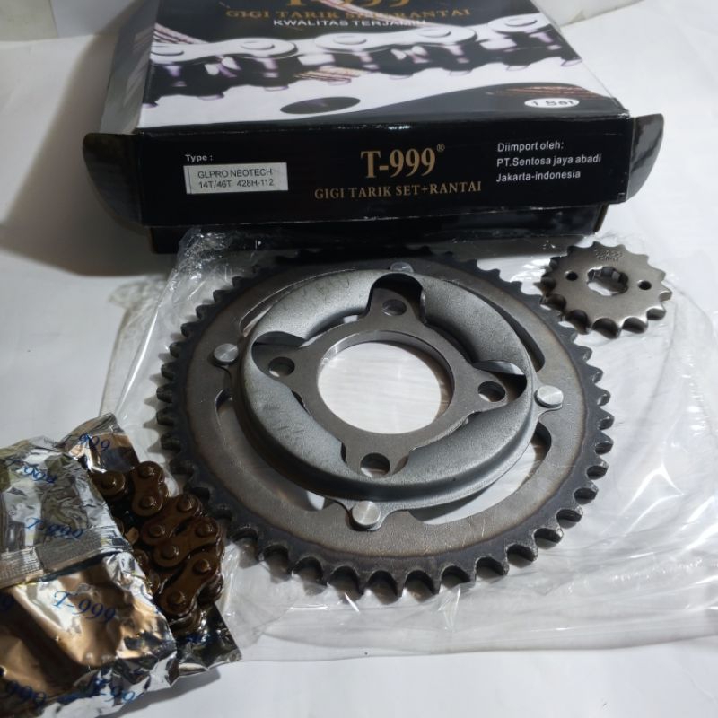 GEAR SET GER PAKET MEGA PRO LAMA PRIMUS GL PRO NEOTECH 428H-112L/46T-14T T-999 Kawan Setia Store_ksm