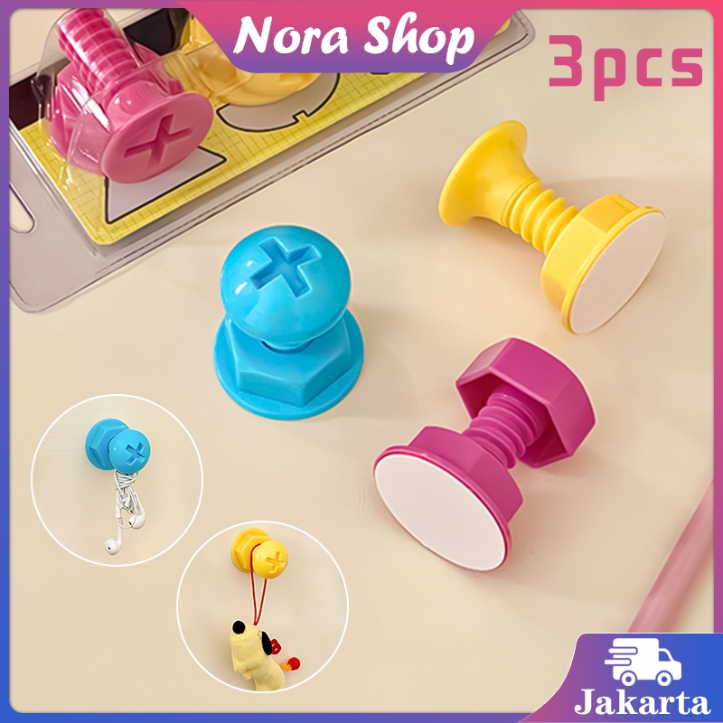 Gantungan Tempel 3pcs Gantungan Hook Tempel Dinding Kuat Hook Dinding Serbaguna Cantelan Dinding
