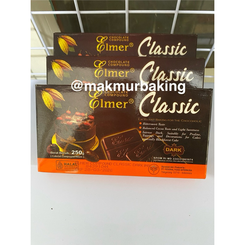 

Elmer Chocolate Compound Dark Classic 250gr
