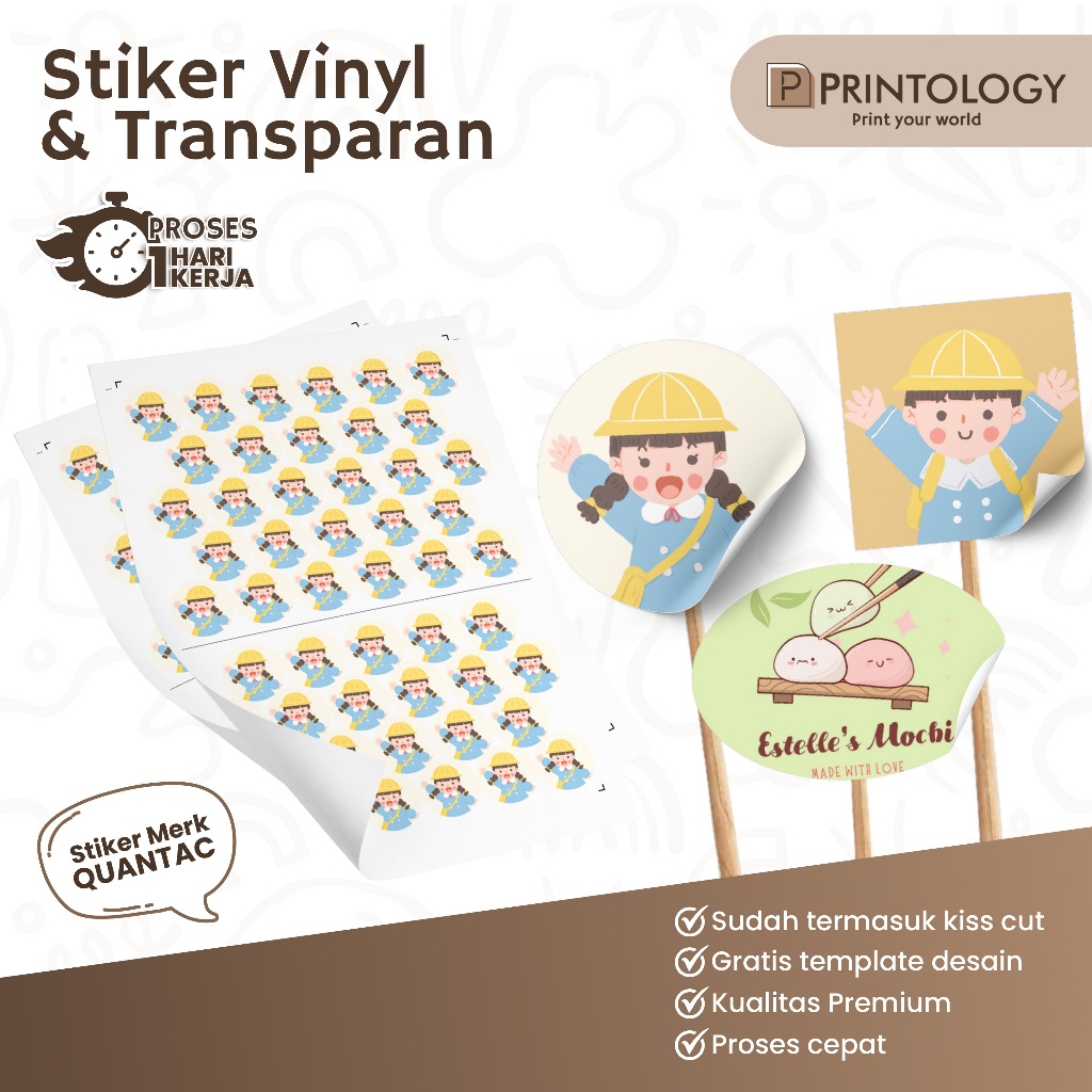 

Cetak Stiker Custom Tahan Air (+ Kiss Cut) (Vinil / Transparan). Minimal Checkout 3 lbr A3