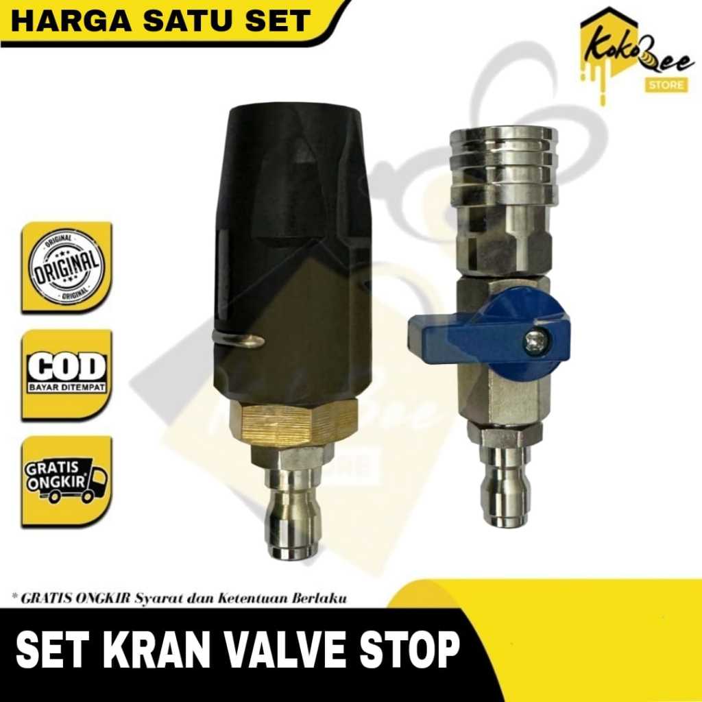Valve Stop Kran Set Keran Steam Stim Cleaner Gun Jet High Pressure Cleaner Cuci Ac Mobil Motor Kenda