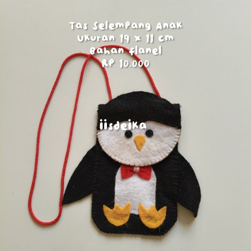 TAS SELEMPANG ANAK TAS SELEMPANG ANAK WARNA HITAM TAS SELEMPANG ANAK BAHAN FLANEL