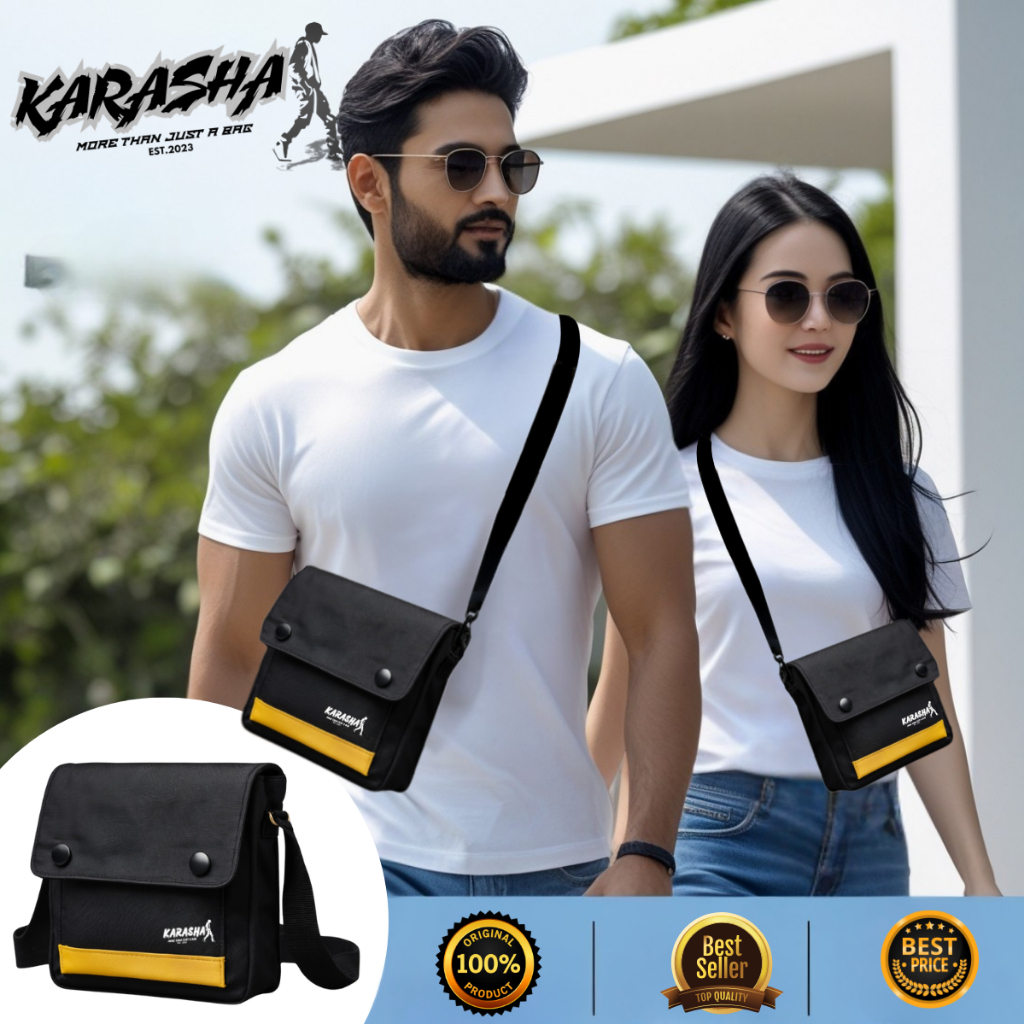 tas selempang bahu wanita pria  kekinian Keren cowok Korea Kecil Ringan Bahan Kain