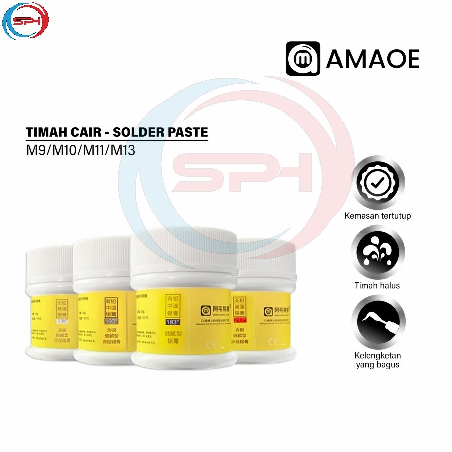 Amaoe M9/M10/M11/M13 Timah Pasta - M9 217°C - M10 183°C - M11 138°C - M13 190°C / Timah Cair / Jump 