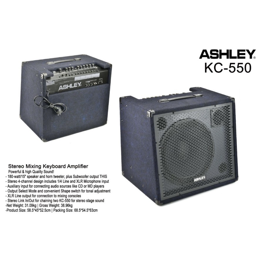 Amplifier Keyboard Ashley KC 550 Original Ampli Keyboard KC550