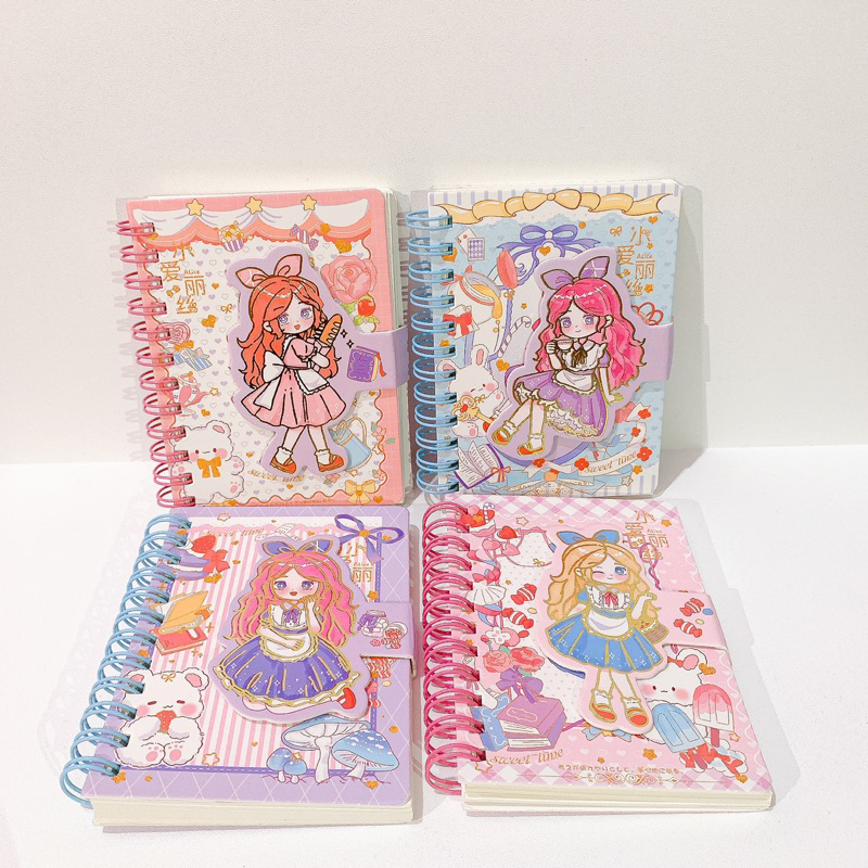

Notebook Mini Aestetic A7 Hardcover Spiral Karakter CUTE GIRL 70 Lb Magnet Murah Tebal Lucu Buku Kecil Catatan /Notebook/Lucu