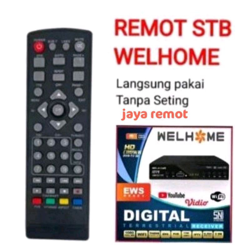 REMOT REMOTE STB DVB T2 WELHOME REMOT SET TOP BOX DVB T2 TV DIGITAL WELHOME