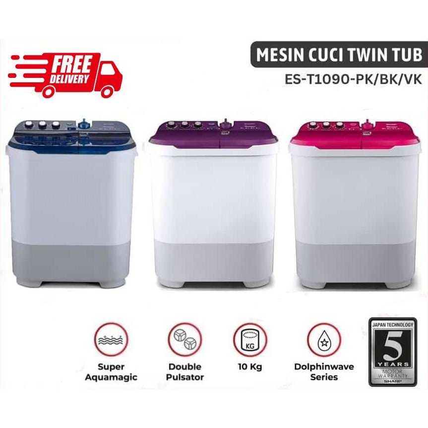 MESIN CUCI MANUAL SHARP 10 KG WARNA BIRU EST1090BK