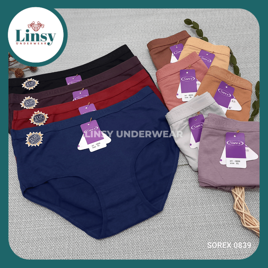 Grosir Celana Dalam Wanita Sorex 0839 CD Cewek Katun Polos Sepinggang Karet Pinggang Motif Elastis