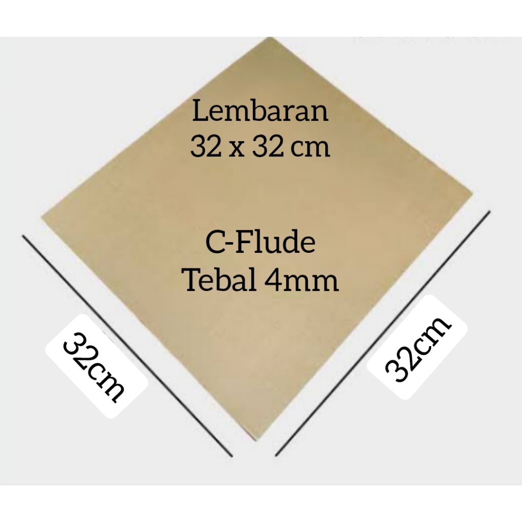 

KARDUS SHEET LEMBARAN 32 X 32 CM TEBAL 4MM C-FLUDE 32X32 CM / 32x32 CM