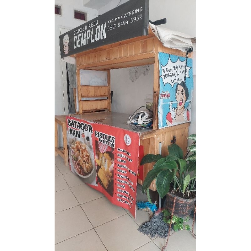 jual cepat gerobak angkringan gerobak gorengan kayu jati