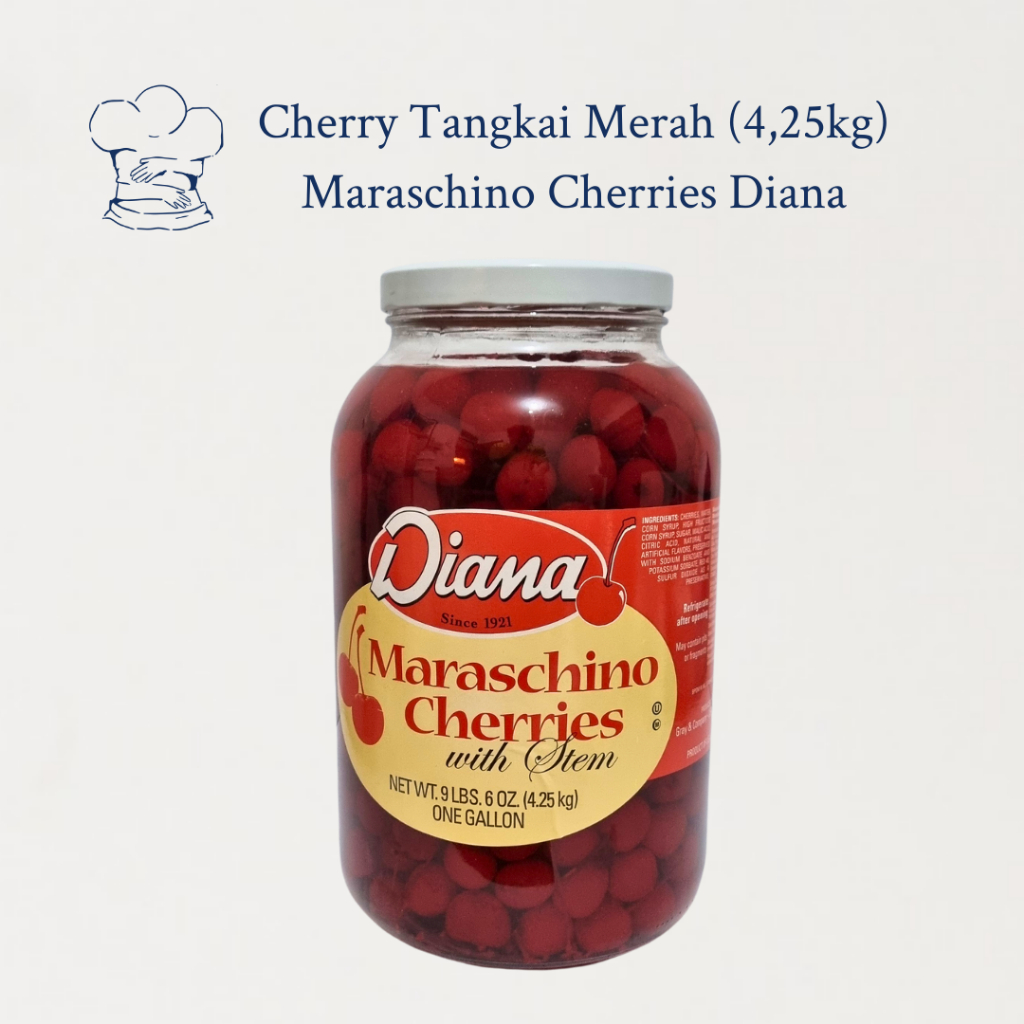 Cherry Tangkai Toples (Maraschino Cherries Diana 4,5 kg)