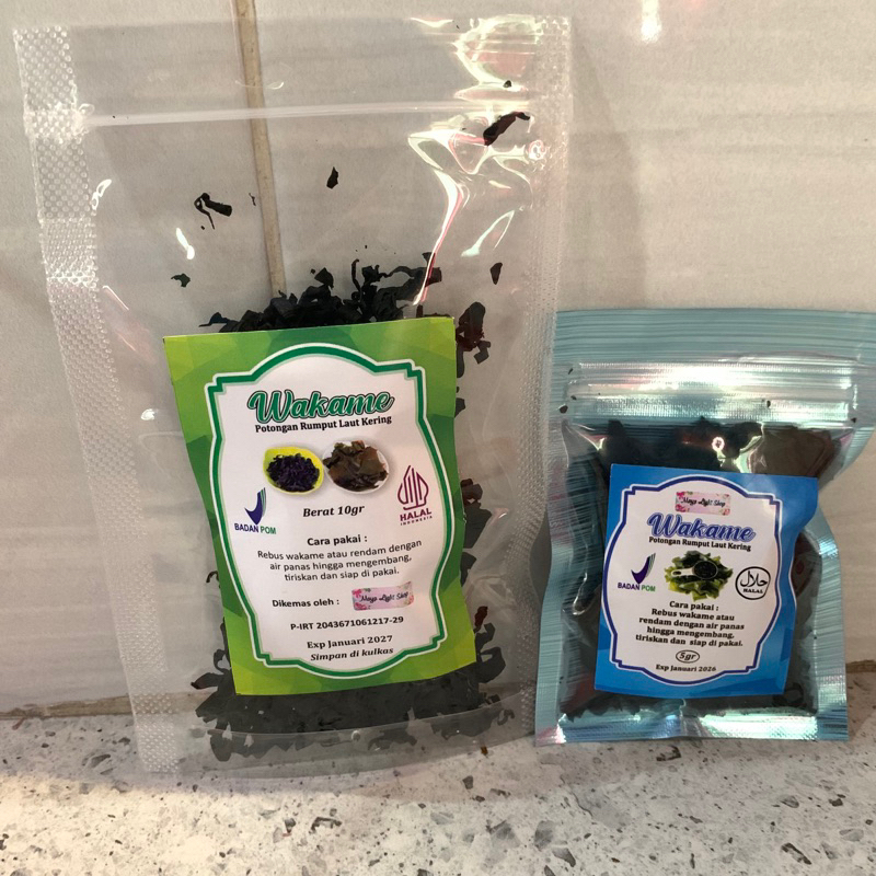 

Wakame 5gr &10gr wakame kering dried seaweed rumput laut potongan masakan miso ramen halal Termurah bpom