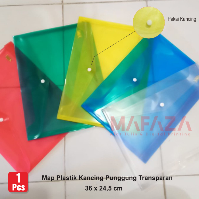 

1 Pcs] Map Plastik Kancing Punggung Transparan / Map Folder Zipper Plastik Bening Murah