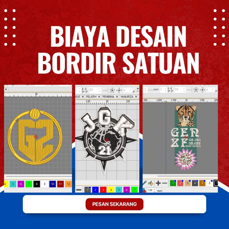 Jasa desain bordir satuan.