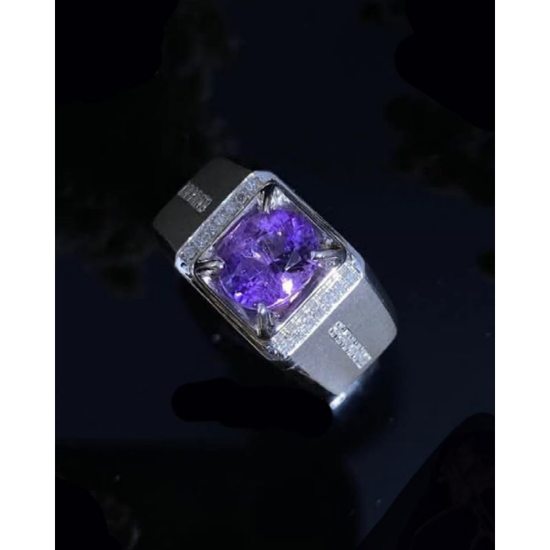 Cincin Berlian Pria Ikat Perak