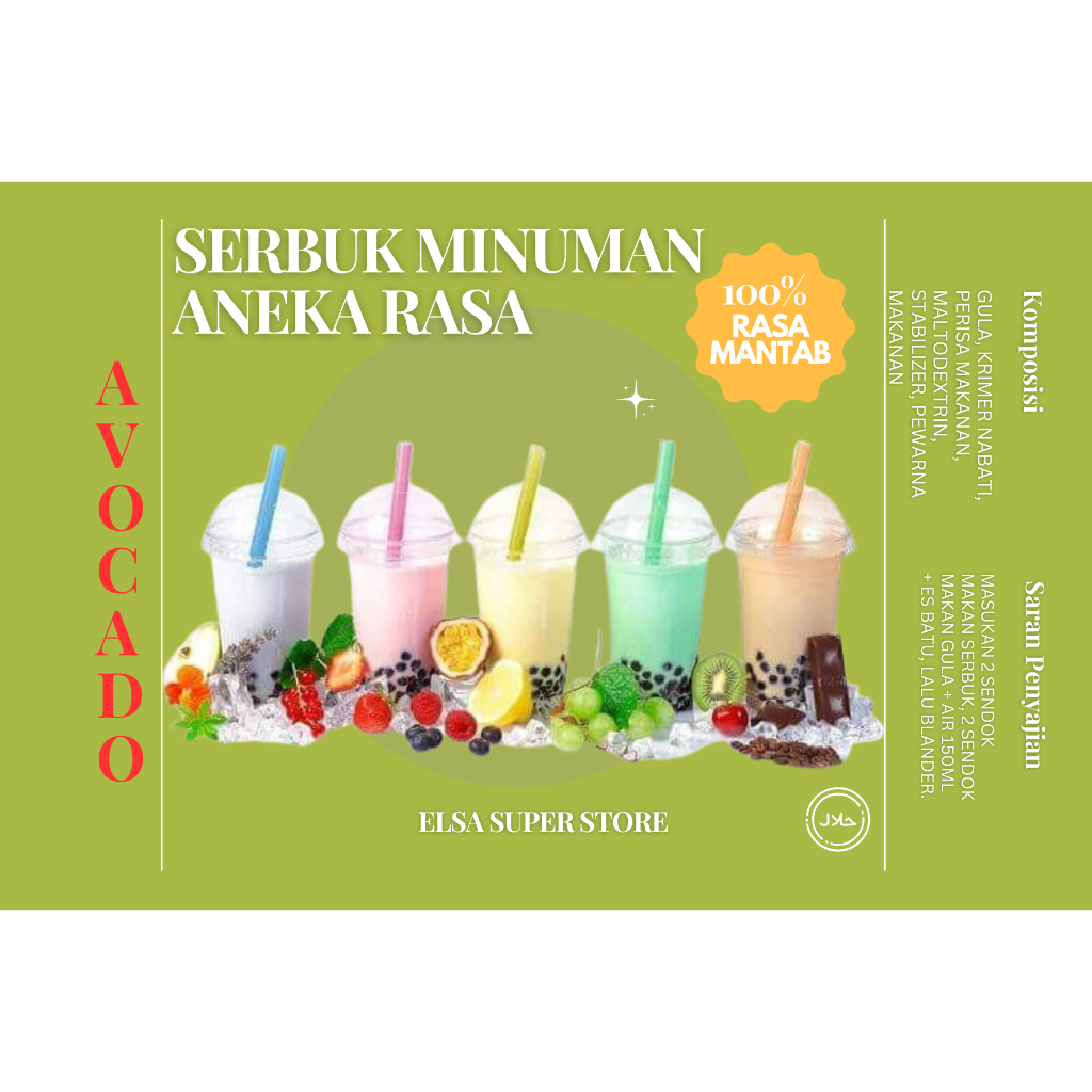 

SERBUK MINUMAN RASA AVOCADO 500GR