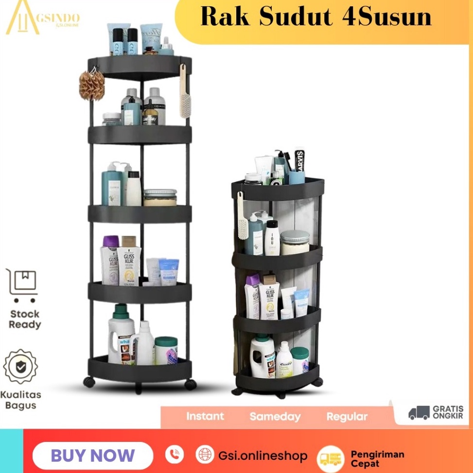 Bagus Banget GSI Rak Siku 4 Susun  Rak Persegi  Rak kosmetik  Rak Kamar Mandi  Rak Segitiga Rak Serb